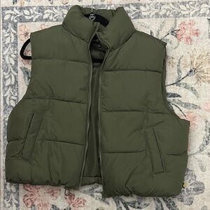 Olive Green Puffer Vest